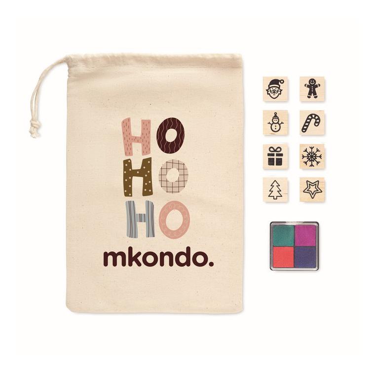 Set de 8 ștampile de Crăciun STAMPIE Bej