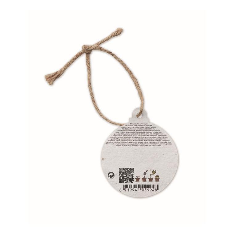 Ornament de Crăciun cu semințe BAUSEED Alb