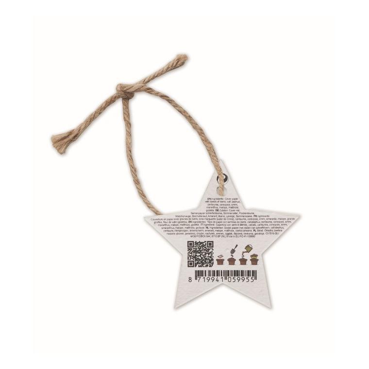 Ornament de Crăciun cu semințe STARSEED Alb