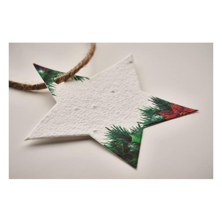 Ornament de Crăciun cu semințe STARSEED Alb