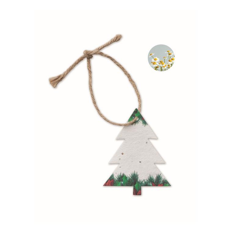 Ornament de Crăciun cu semințe TREESEED Alb