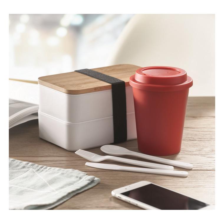 Pahar cu perete dublu PP 300 ml NOLA Roșu