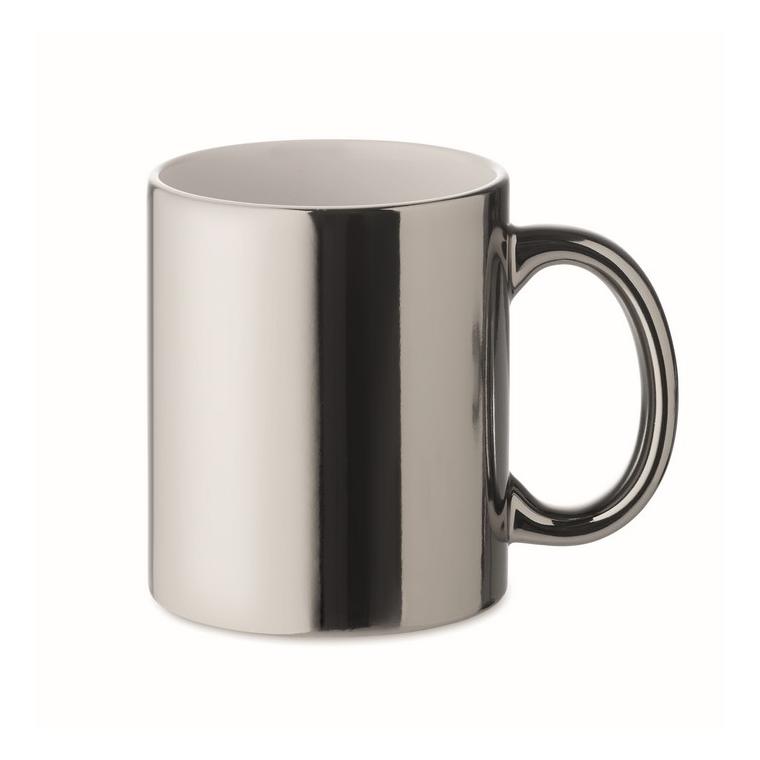 Cană metalică din ceramică HOLLY Argintiu lucios