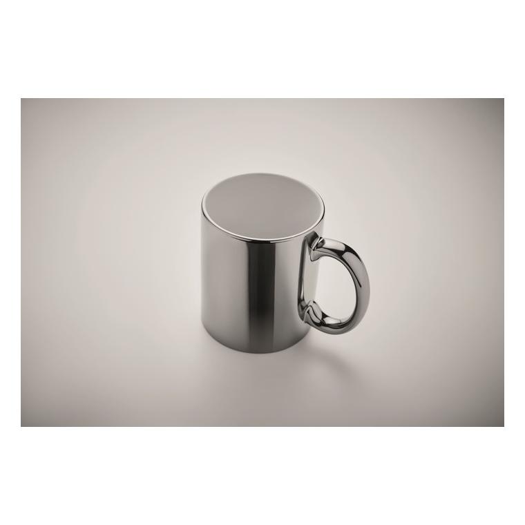 Cană metalică din ceramică HOLLY Argintiu lucios