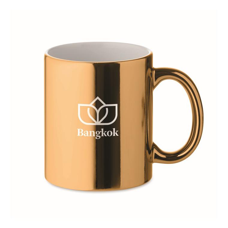 Cană metalică din ceramică HOLLY Auriu