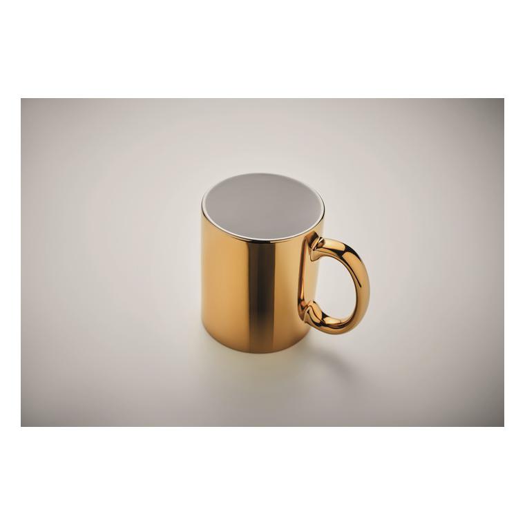 Cană metalică din ceramică HOLLY Auriu