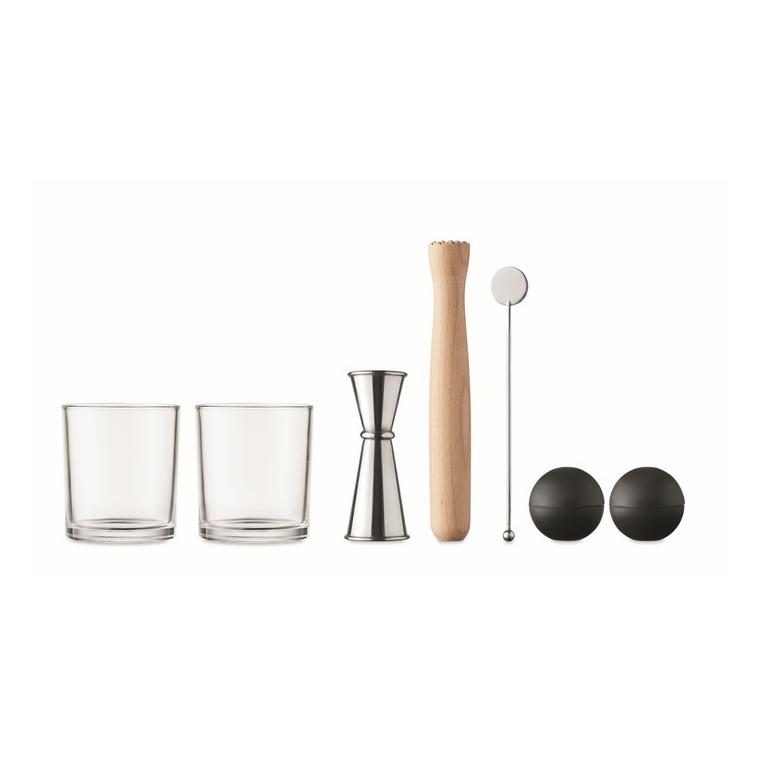 Set de cocktail cu 7 piese NIGHT Argintiu mat