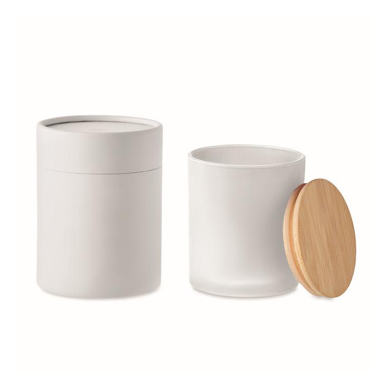 Lumânare ceară vegetală 280gr KEOPS LARGE Alb