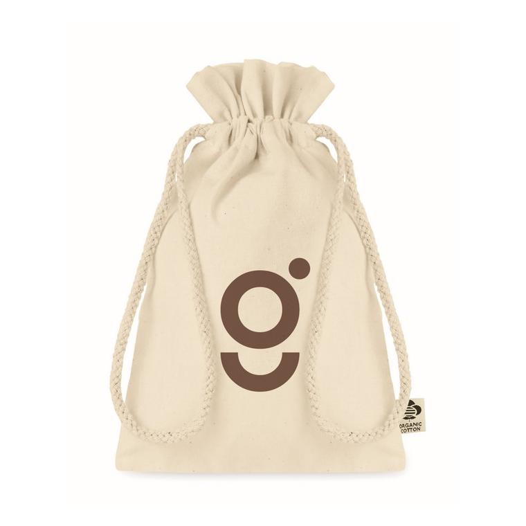 Pungă mică din bumbac organic AMBER SMALL Bej