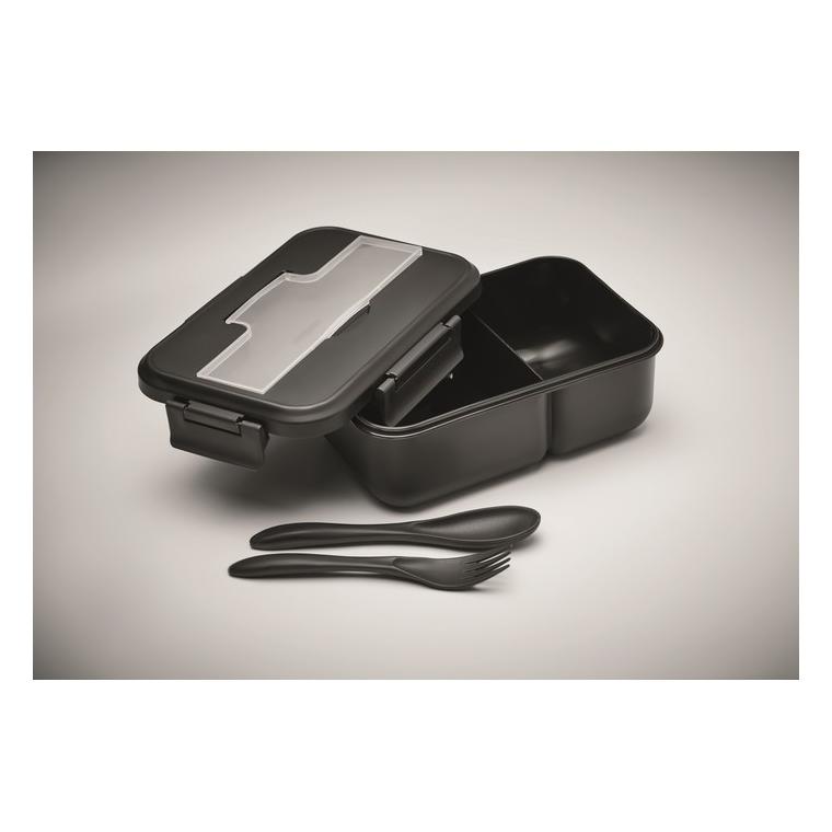 Cutie de prânz cu tacâmuri MAKAN Negru