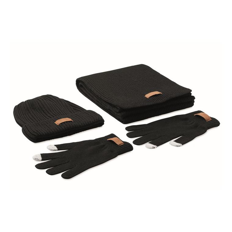 Set de iarnă RPET din 3 piese DENALI Negru