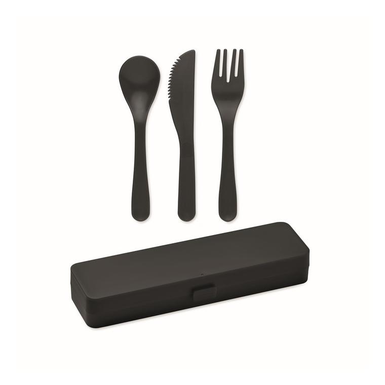 Set de tacâmuri în PP RIGATA Negru