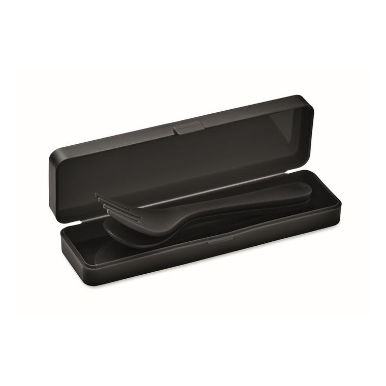 Set de tacâmuri în PP RIGATA Negru