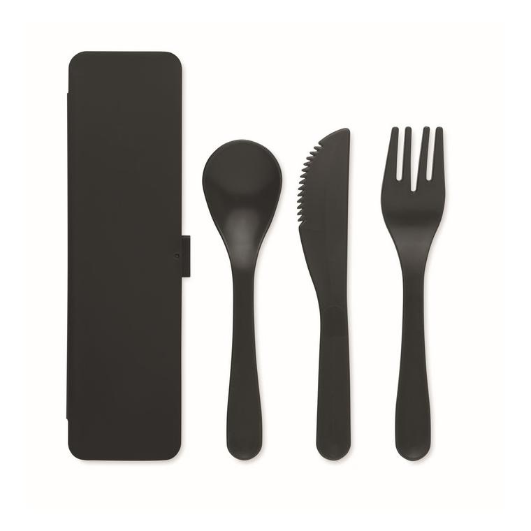 Set de tacâmuri în PP RIGATA Negru