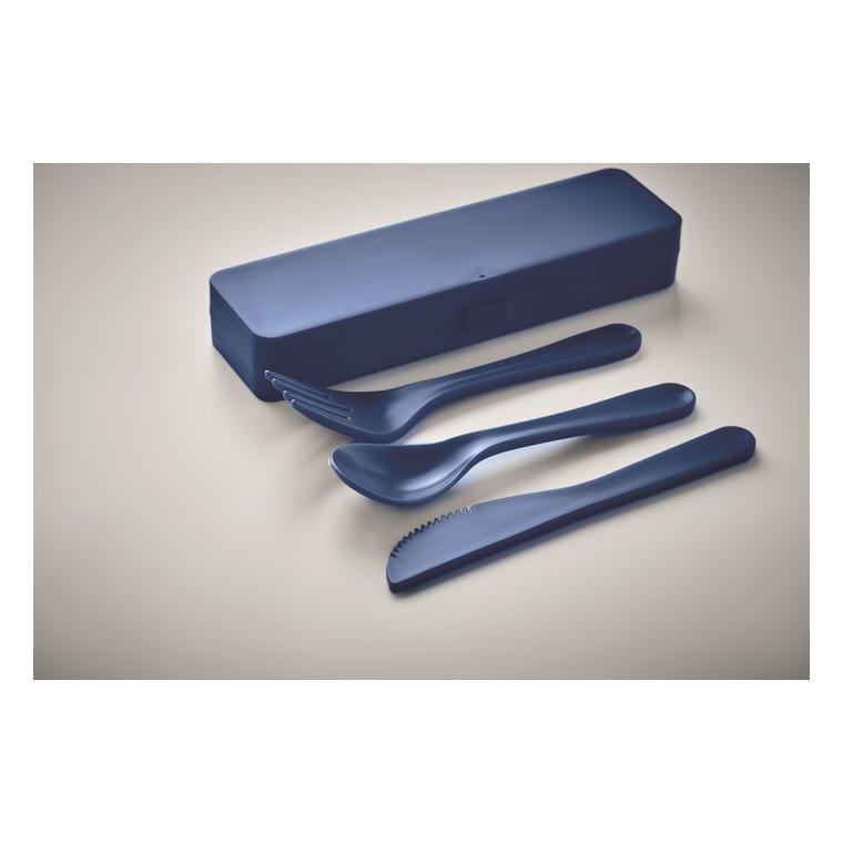 Set de tacâmuri în PP RIGATA Albastru