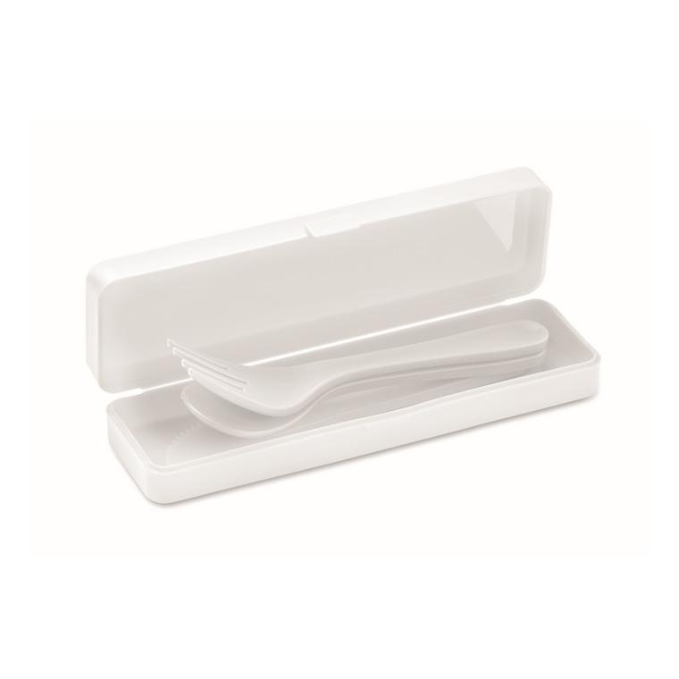 Set de tacâmuri în PP RIGATA Alb