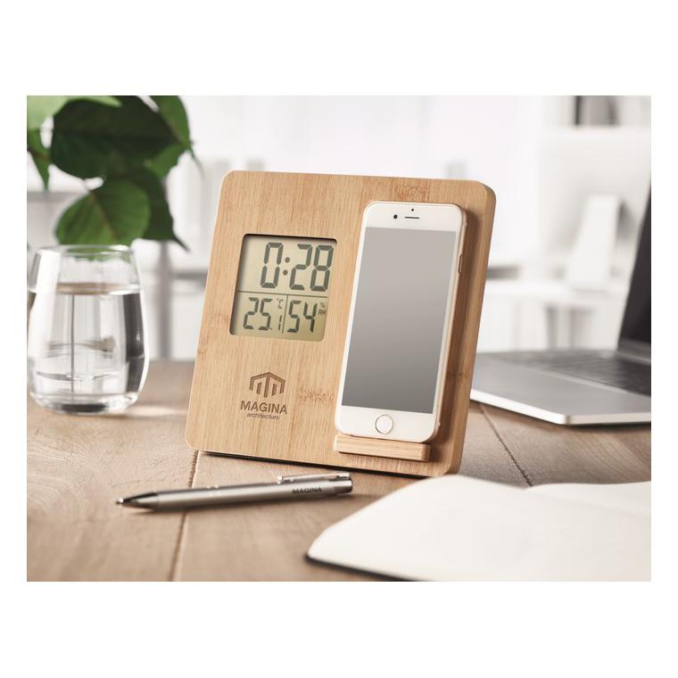 Stație meteo din bambus FERREL Natur