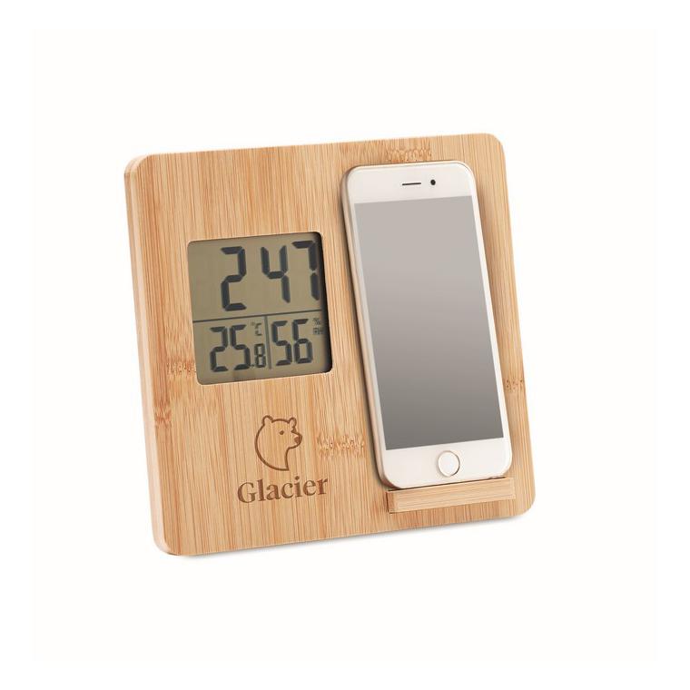 Stație meteo din bambus FERREL Natur