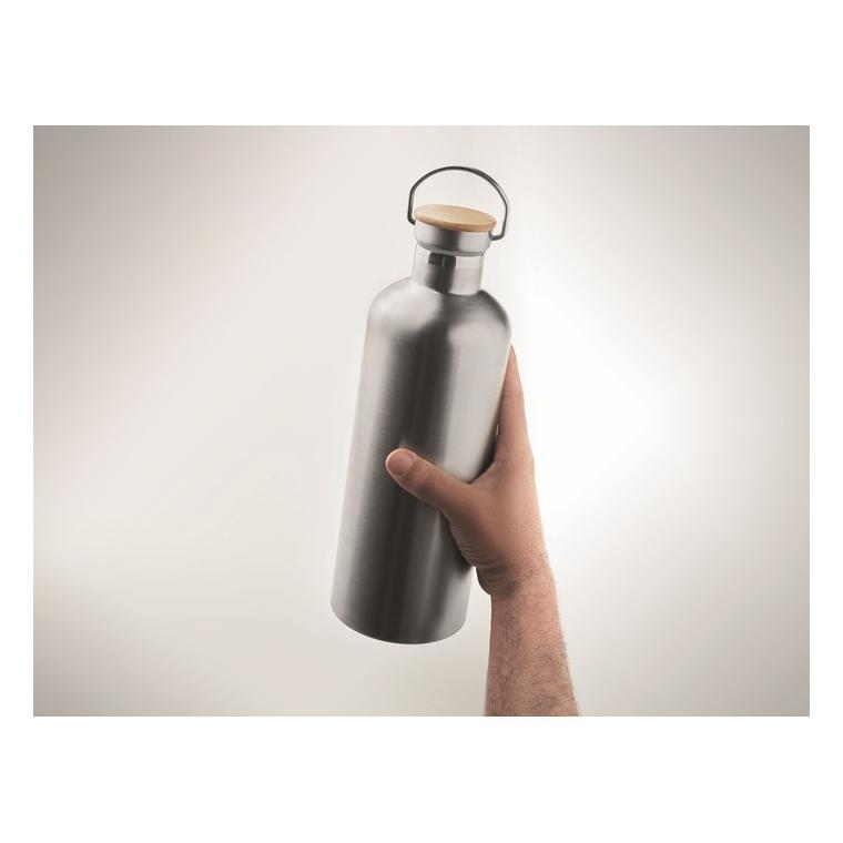 Sticlă cu perete dublu 1,5L HELSINKI EXTRA Argintiu mat