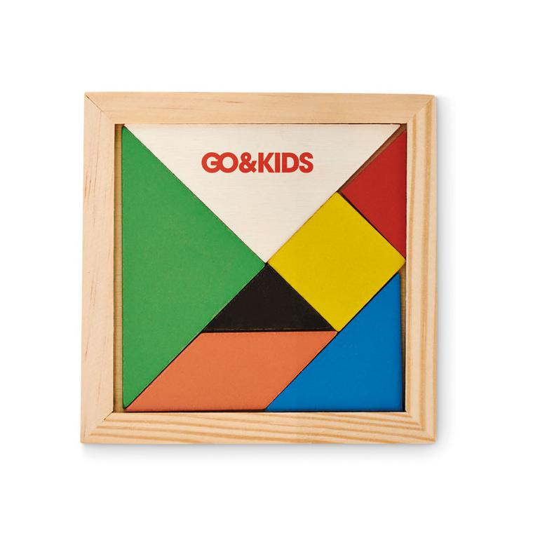 Puzzle Tangram din lemn TANGRAM Natur