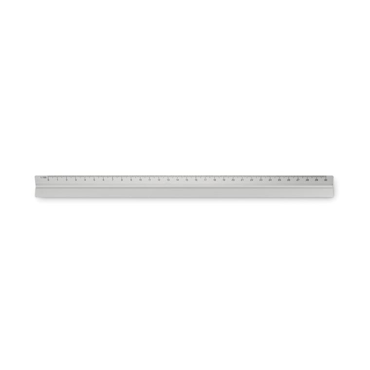 Riglă 30 cm din aluminiu TRIA Argintiu mat