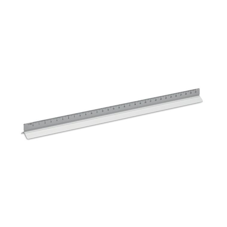Riglă 30 cm din aluminiu TRIA Argintiu mat