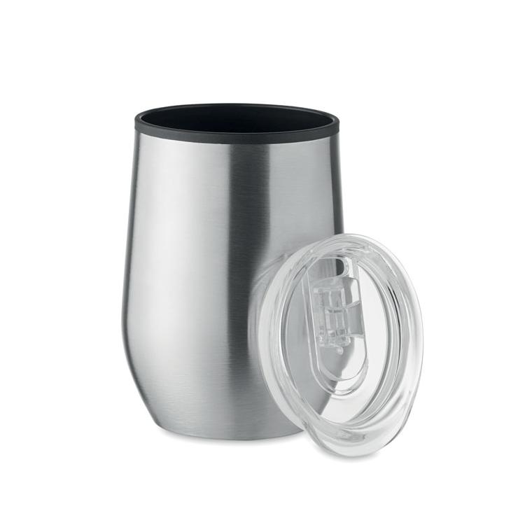 Cană termo, perete dublu 350 ml CHIN CHAN Argintiu mat