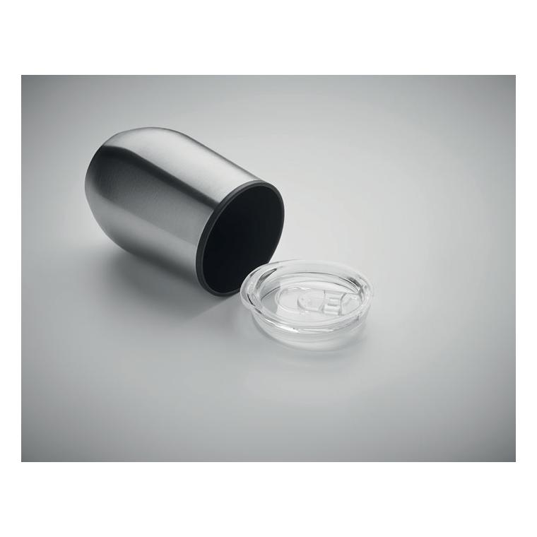 Cană termo, perete dublu 350 ml CHIN CHAN Argintiu mat