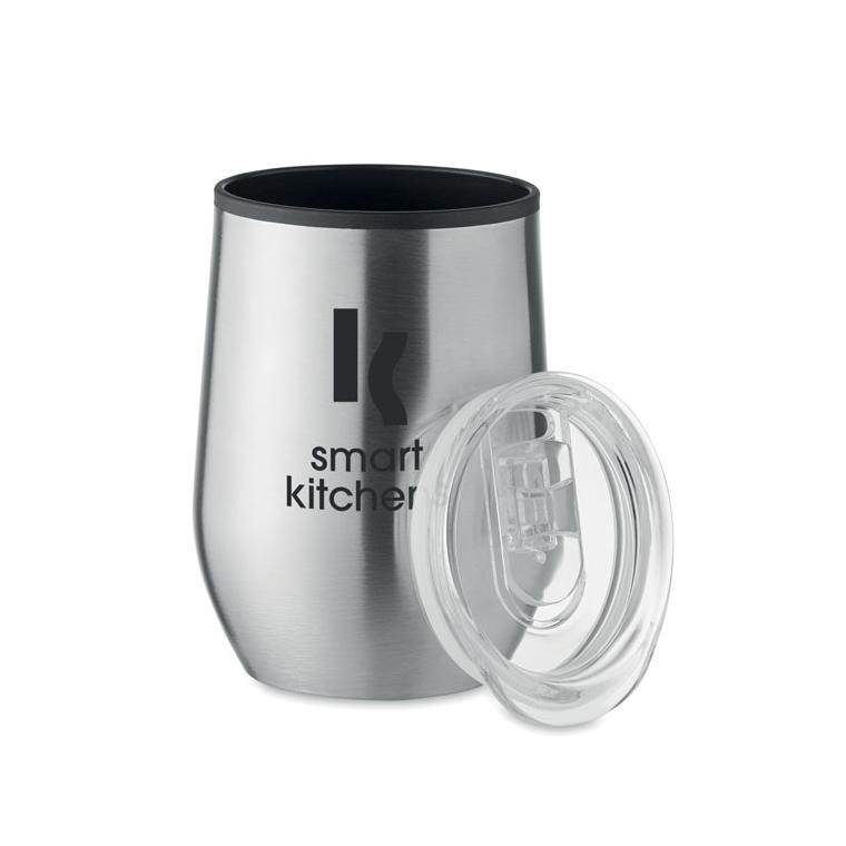 Cană termo, perete dublu 350 ml CHIN CHAN Argintiu mat