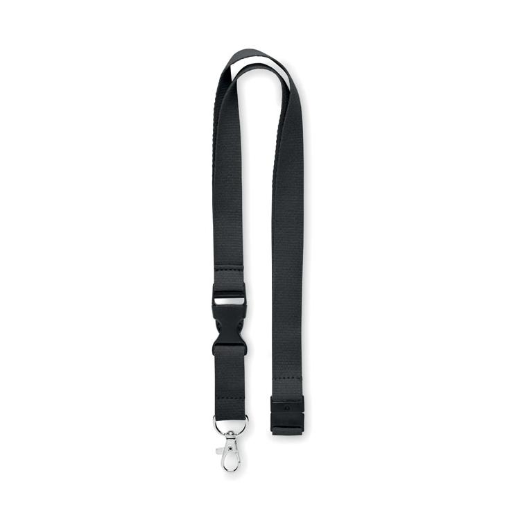 Lanyard cu carabină 20 mm LANNYCOT Negru