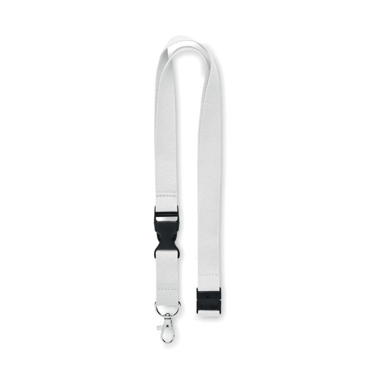 Lanyard cu carabină 20 mm LANNYCOT Alb