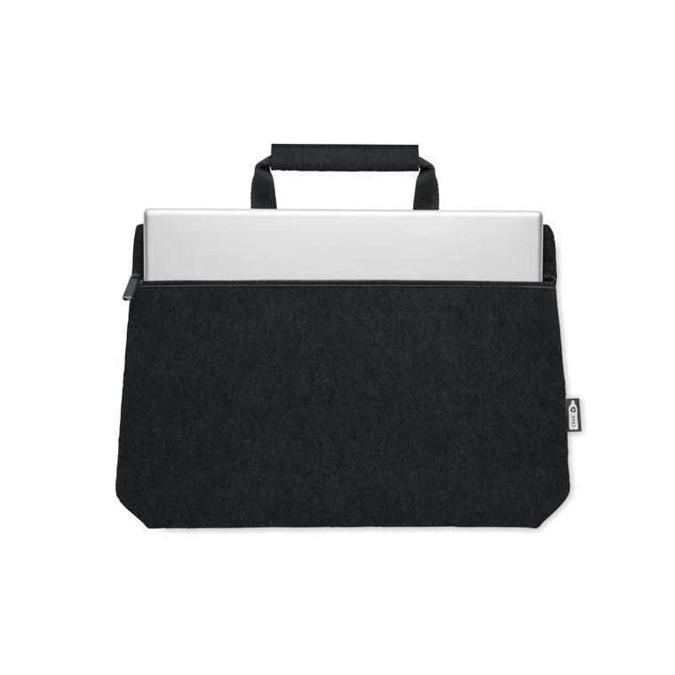 Geantă laptop cu fermoar, RPET TAPLA Negru