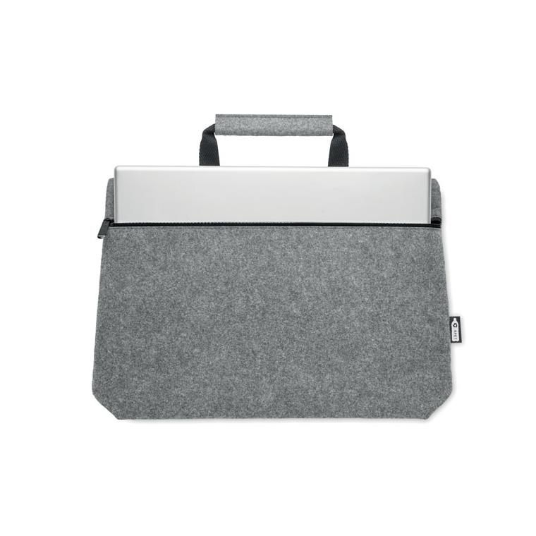 Geantă laptop cu fermoar, RPET TAPLA Gri