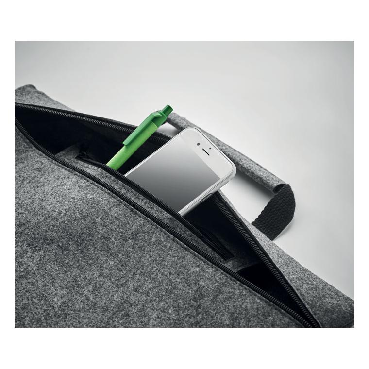 Geantă laptop cu fermoar, RPET TAPLA Gri