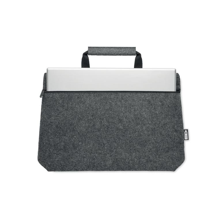 Geantă laptop cu fermoar, RPET TAPLA Gri închis
