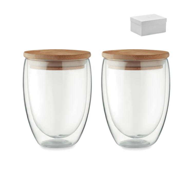 Set 2 pahare 350 ml în cutie TIRANA SET Transparent