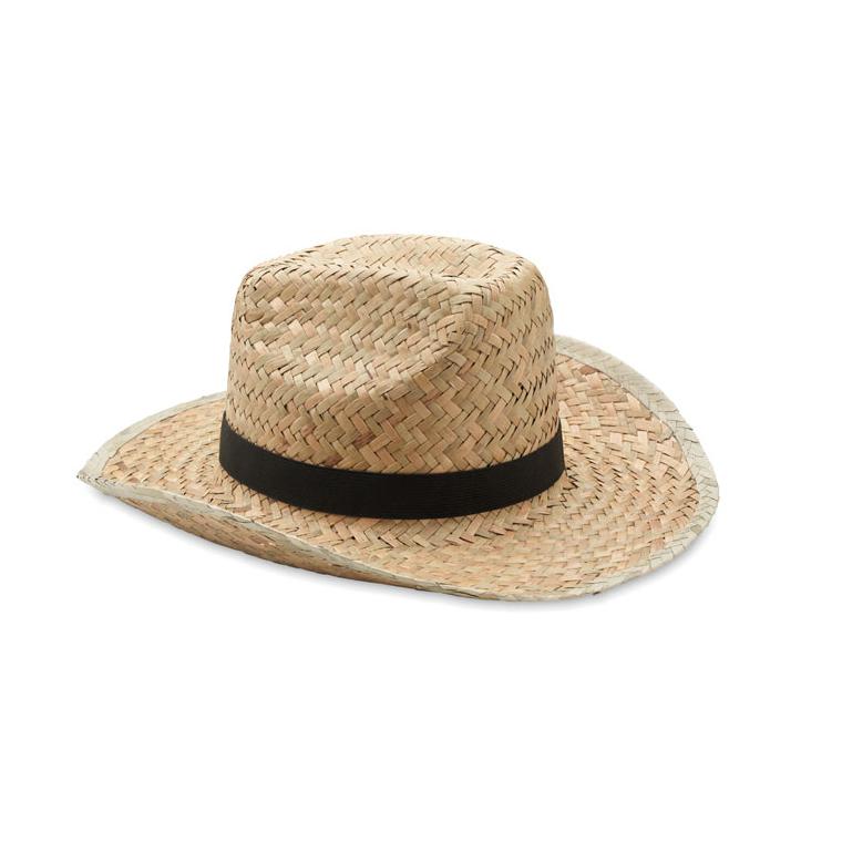 Pălărie cowboy, paie naturale TEXAS Negru