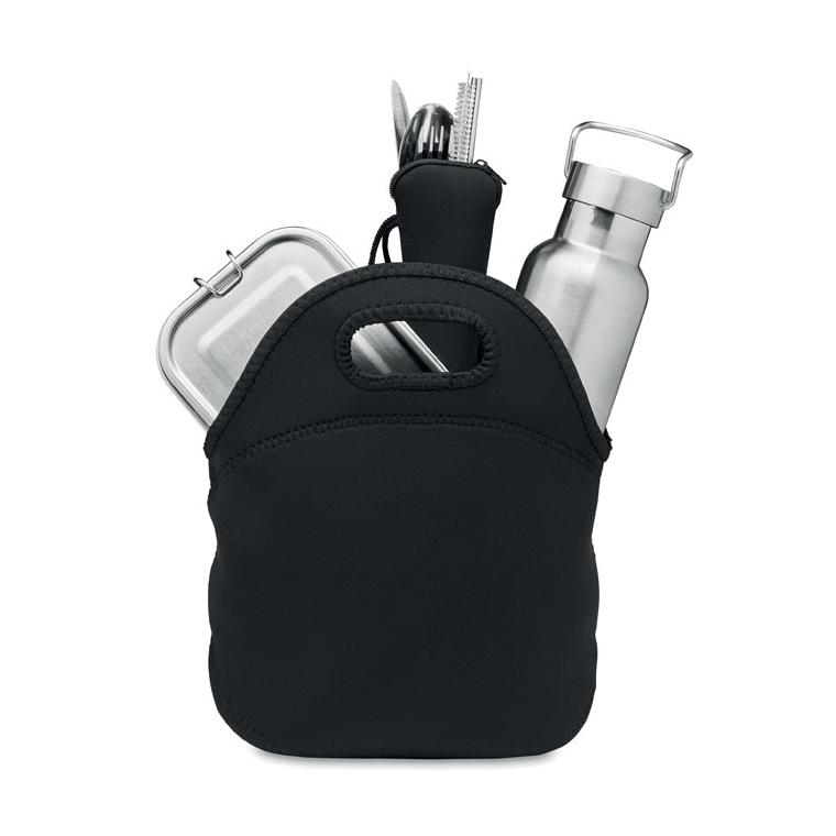 Set prânz din oțel inoxidabil ILY Negru