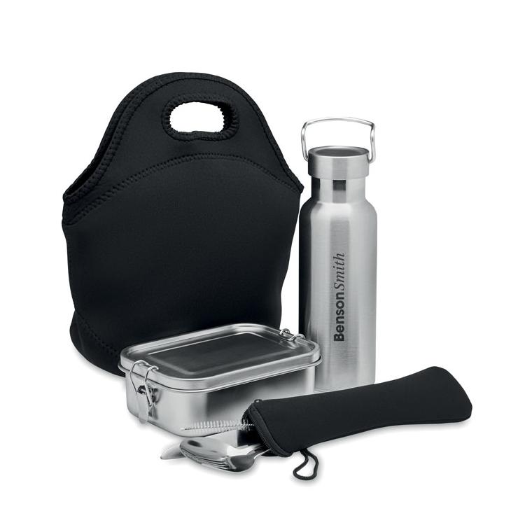 Set prânz din oțel inoxidabil ILY Negru