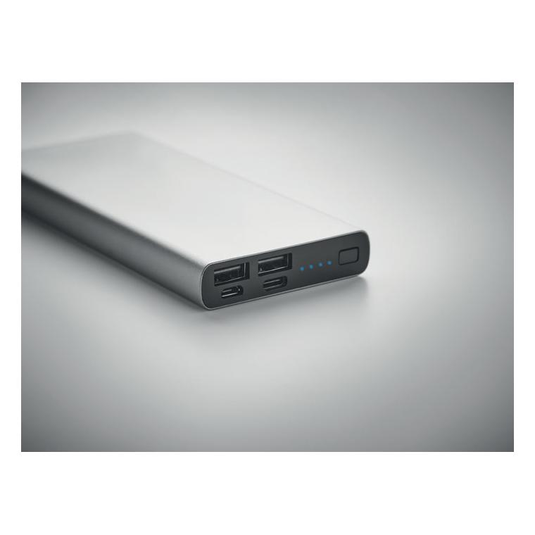 Powerbank 10000 mAh POWERFLAT 8 C Argintiu mat