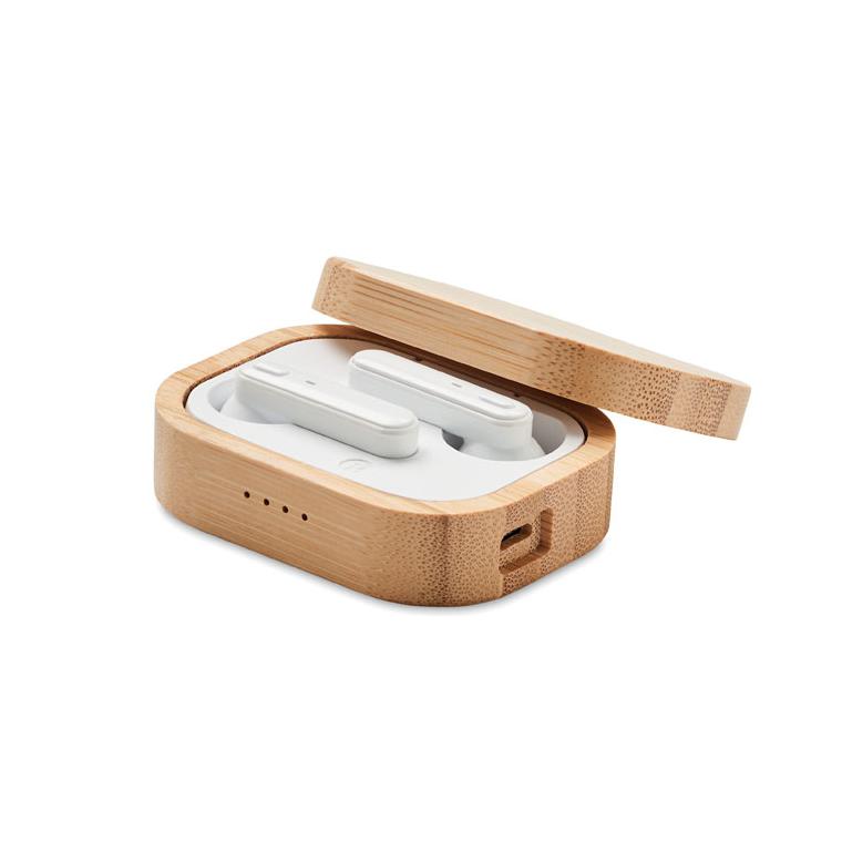 Căști TWS, carcasă din bambus JAZZ BAMBOO Natur
