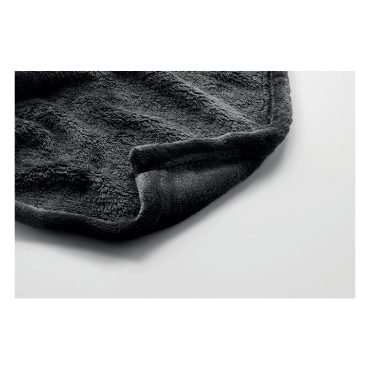 Pătură fleece RPET 280 gr/m² LOGAN Negru