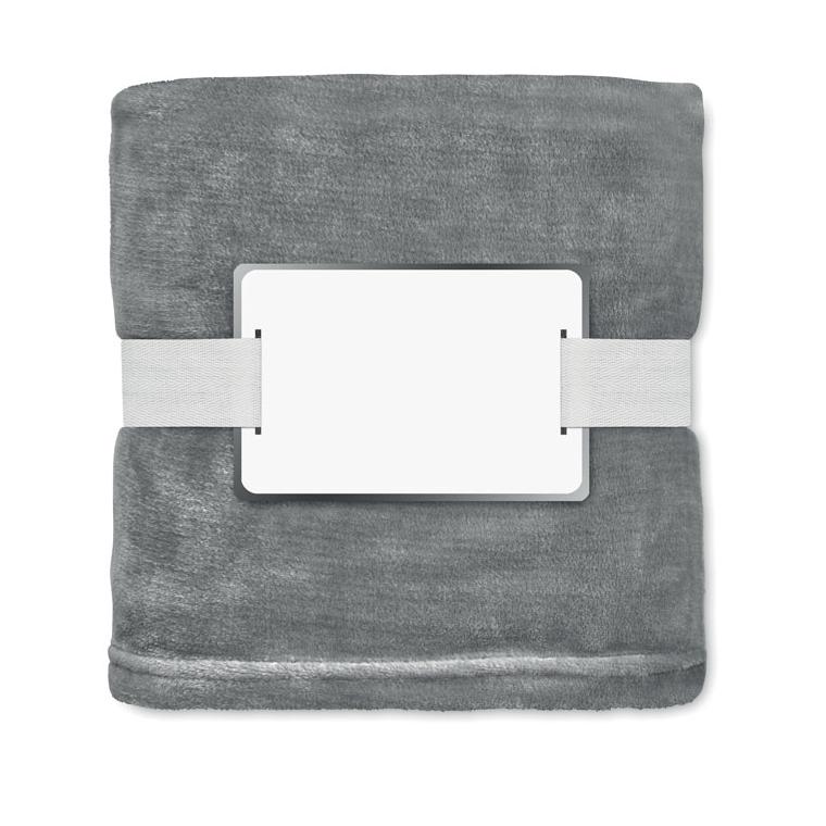 Pătură fleece RPET 280 gr/m² LOGAN Gri închis