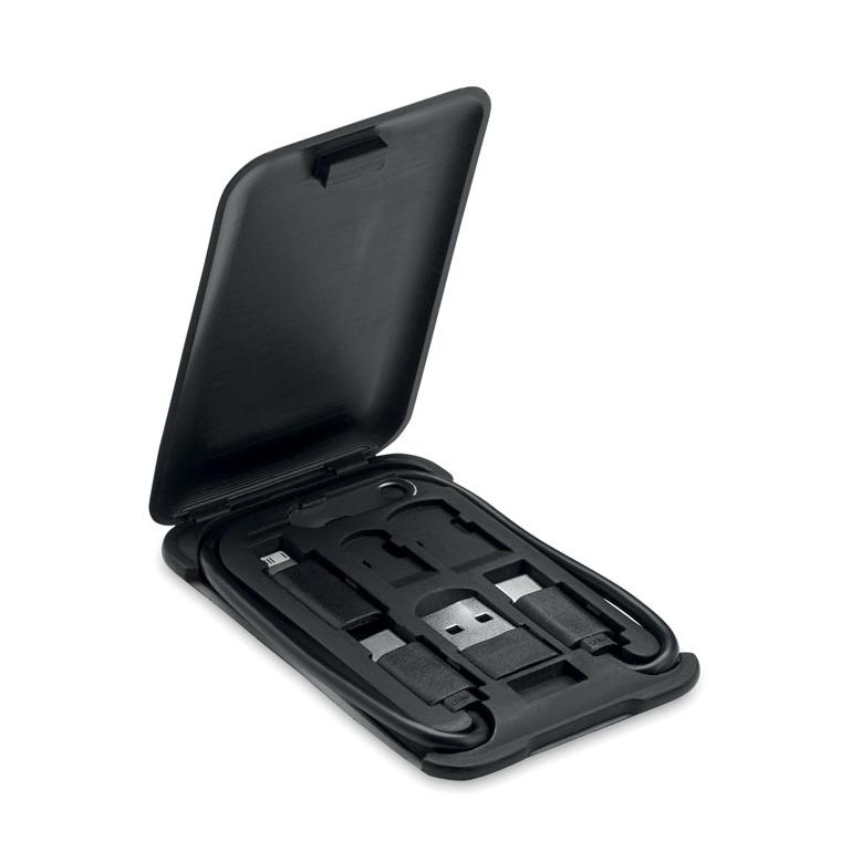 Cablu 3în1, suport pentru telefon YAPO+ Negru