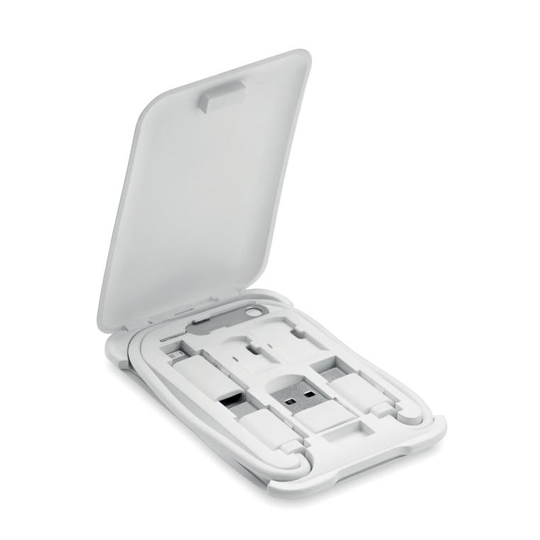 Cablu 3în1, suport pentru telefon YAPO+ Alb