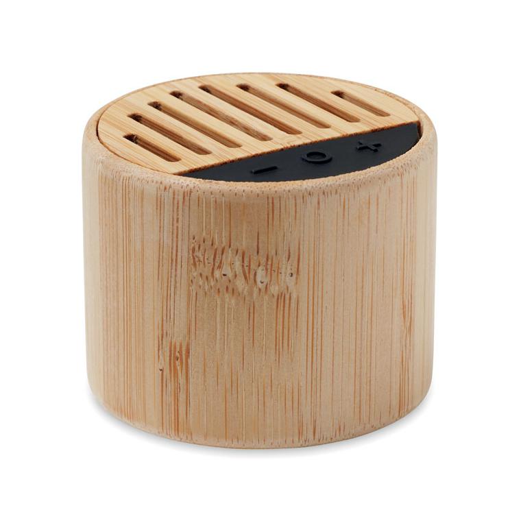 Boxă wireless din bambus ROUND LUX Natur