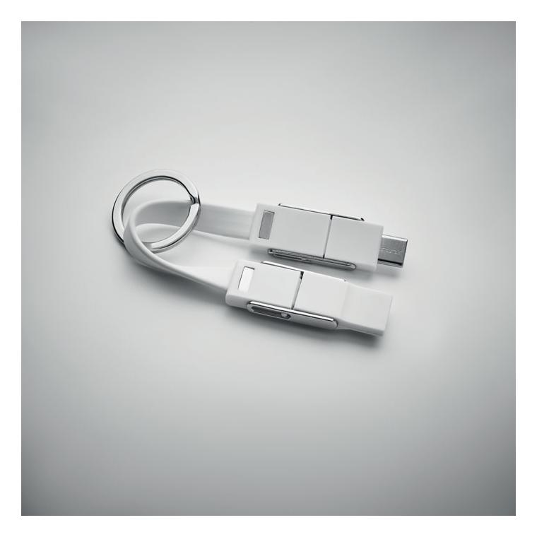 Breloc cu cablu 4 în 1 KEY C Alb