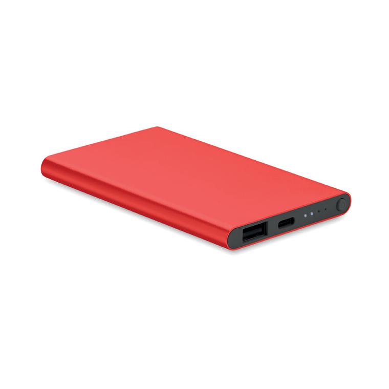Powerbank de 4000 mAh tip C POWERFLAT C Roșu