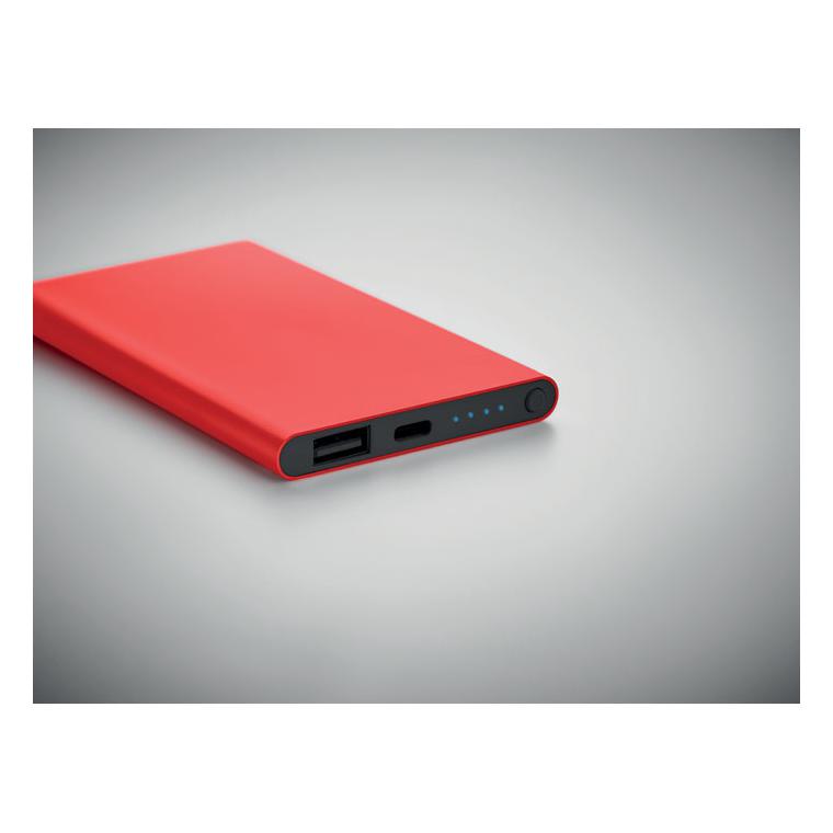 Powerbank de 4000 mAh tip C POWERFLAT C Roșu