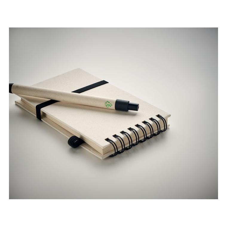 Notes A6 din carton reciclat MITO SET Negru